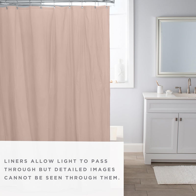 Bath Bliss PVC Heavy Weight Shower Curtain Liner | 4G | 70"x72" | Rust Resistant Copper Grommets | Magnetic Hem | Taupe - Image 2